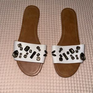 Target white and silver gem sandals